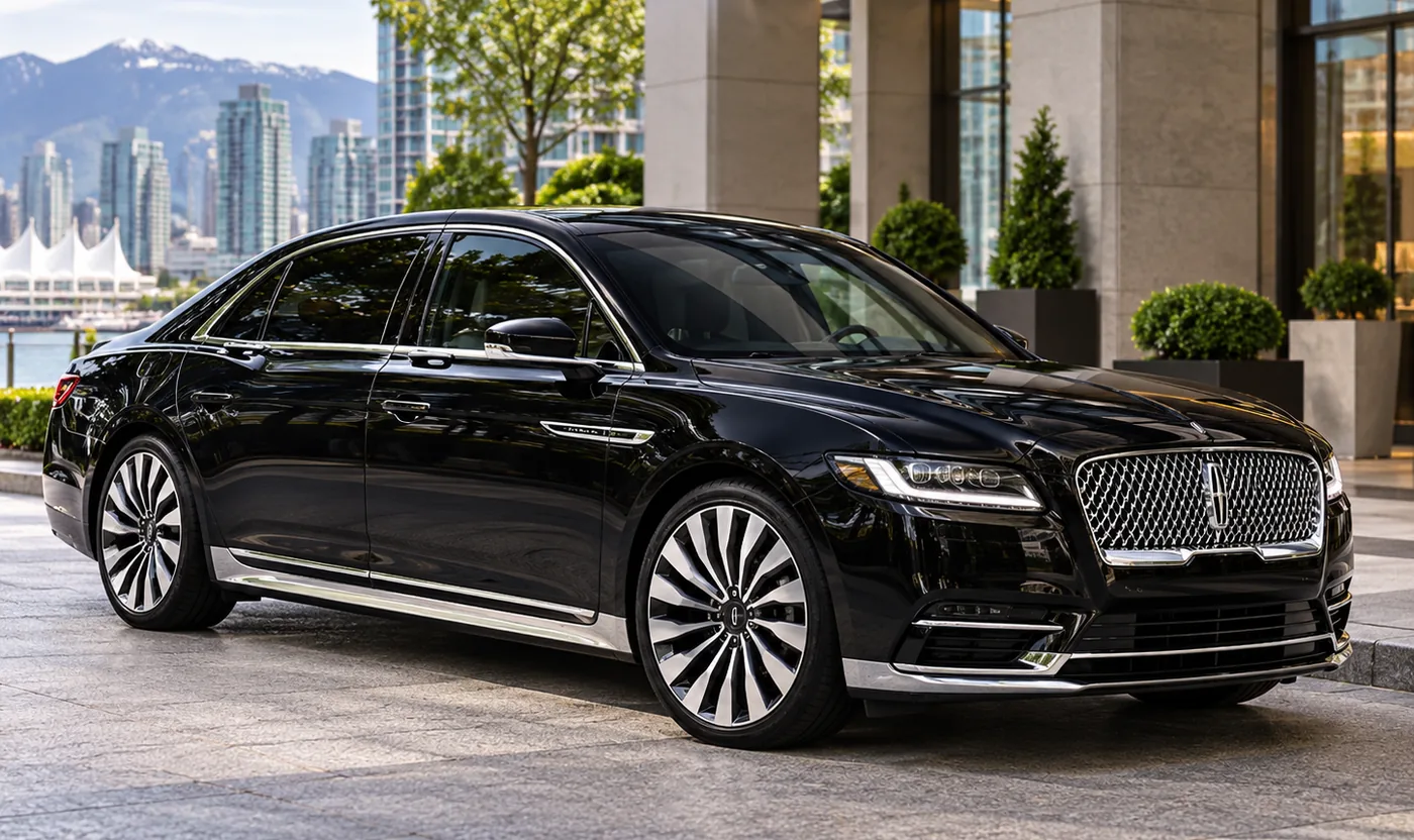 Black Lincoln Continental executive sedan in the Destiny Limousine fleet