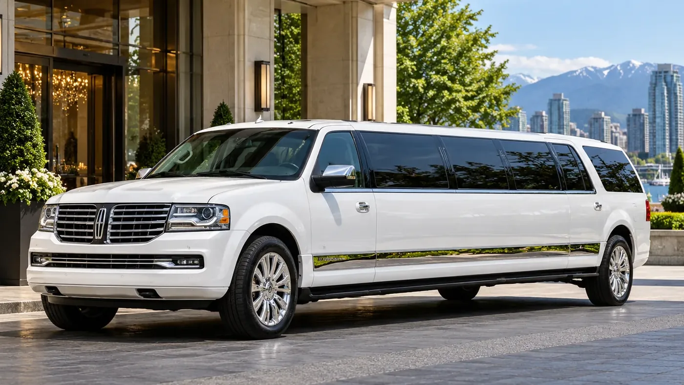 White Lincoln Navigator stretch SUV limousine in Vancouver